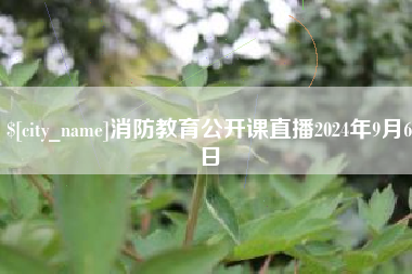 贵阳消防教育公开课直播2024年9月6日