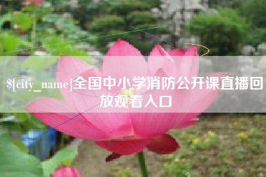 贵阳全国中小学消防公开课直播回放观看入口