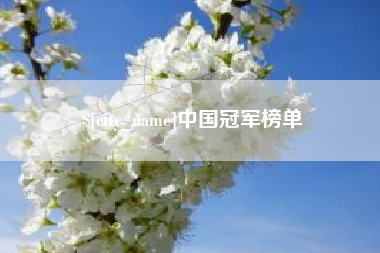 贵阳中国冠军榜单