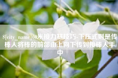 贵阳60米接力赛技巧-下压式则是传棒人将棒的前部由上向下传到接棒人手中